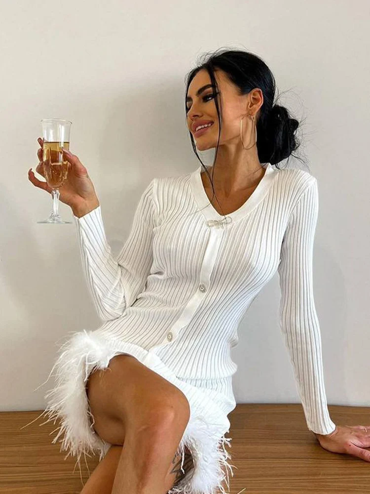 Faux Fur Knitted Cardigan Women Party Dress Ins Female Feather Elegant party club Dresses 2022 Fashion Girl New in Clothes
Faux Fur Knitted Cardigan Women Party Dress Ins Female Feather Elegant party club Dresses 2022 Fashion Girl New in Clothes