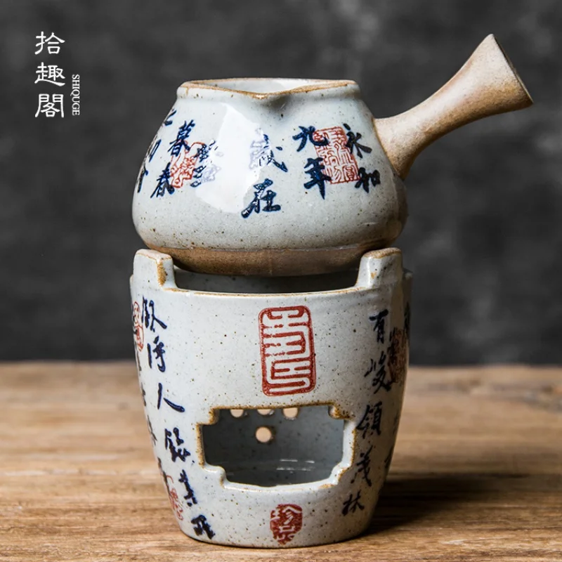 

Керамическая чайная горелка ручной работы в стиле ретро для закипания чая зимняя Чайная грелка спиртовая свеча нагревательный чайник для п...