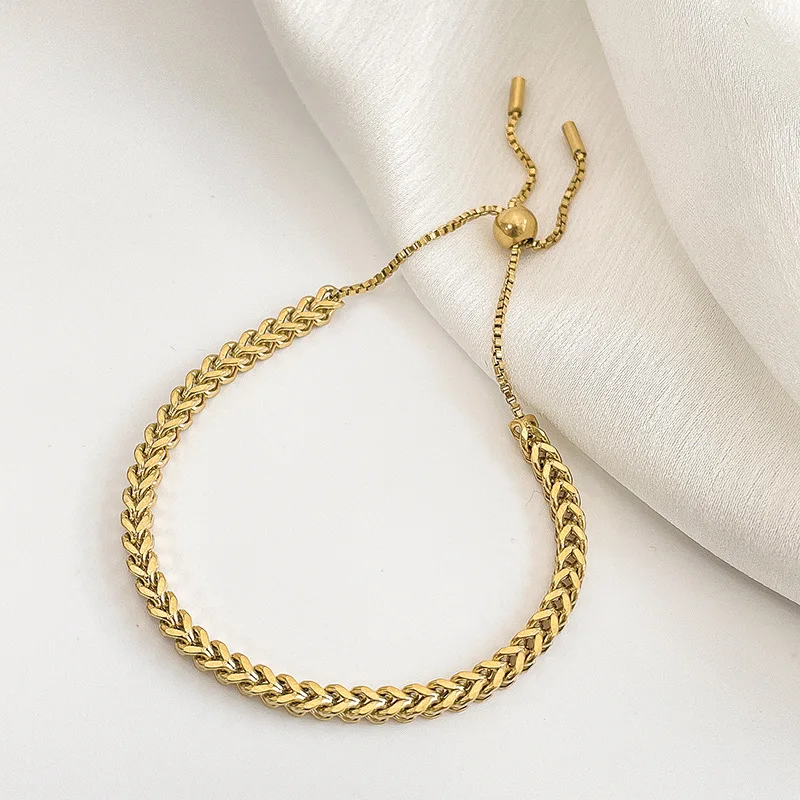 European and American Golden Wheat Ear Titanium Steel Bracelets For Woman 2022 Korean Fashion Jewelry Goth Girls Simple Bracelet
European and American Golden Wheat Ear Titanium Steel Bracelets For Woman 2022 Korean Fashion Jewelry Goth Girls Simple Bracelet