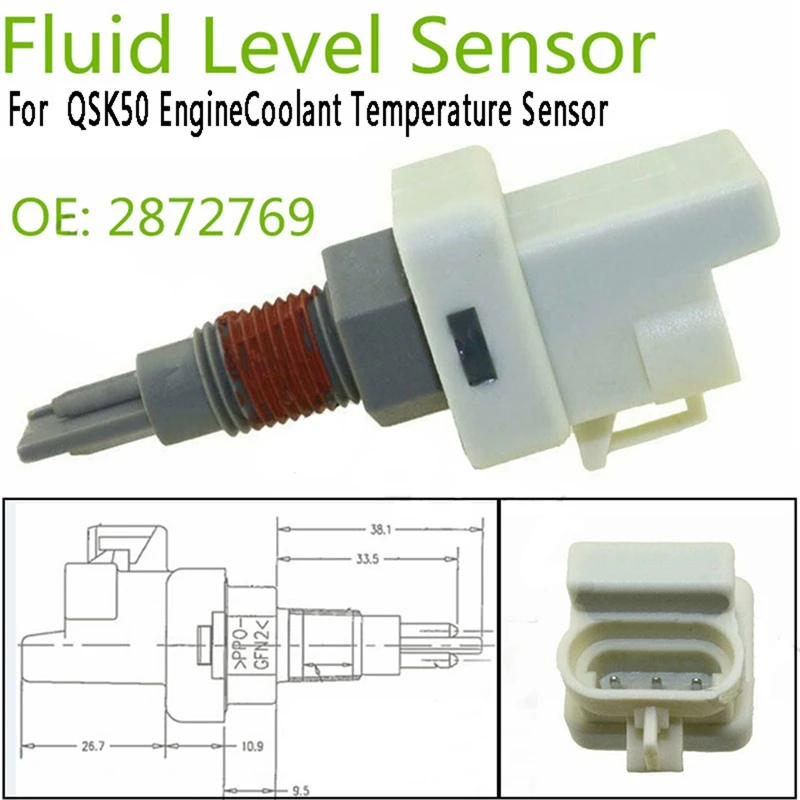 Coolant Fluid Level Sensor 2872769 2872768 4928568 For Cummins QSK50 Engine Coolant Temperature Sensor
Coolant Fluid Level Sensor 2872769 2872768 4928568 For Cummins QSK50 Engine Coolant Temperature Sensor