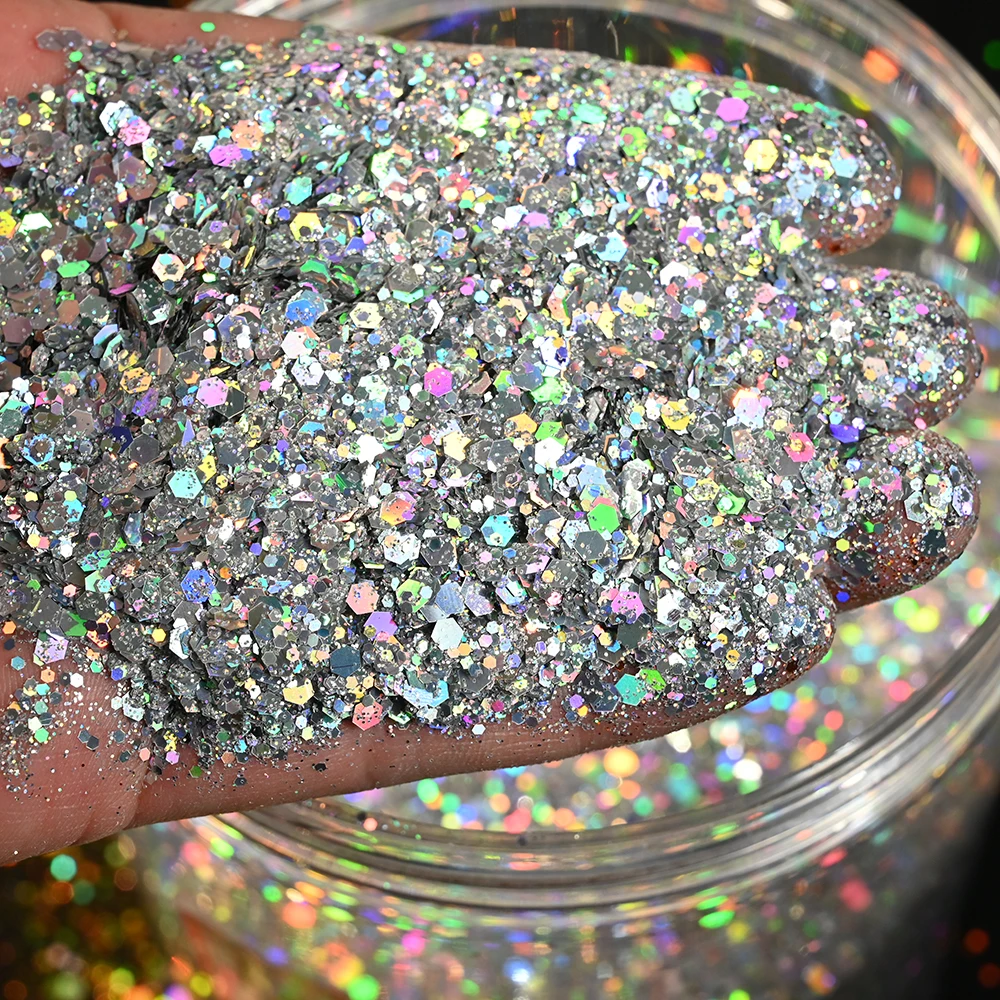 50g/bag Holographic Laser Nail Glitter Mix Size Silver Chunky Glitter for Nail DIY Party/Stage Body Face Glitters Hexagon T25#E2
50g/bag Holographic Laser Nail Glitter Mix Size Silver Chunky Glitter for Nail DIY Party/Stage Body Face Glitters Hexagon T25#E2