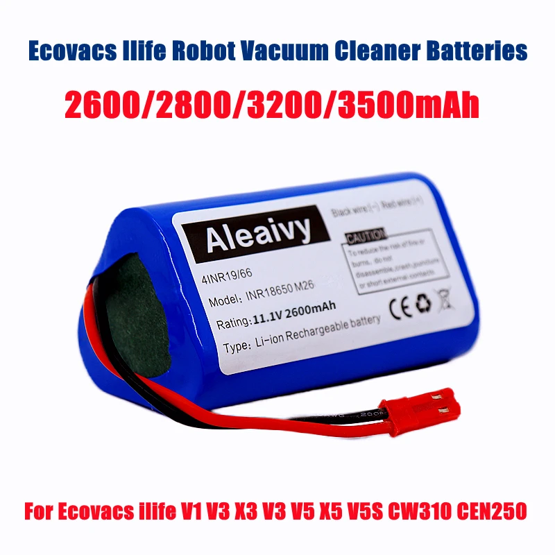 18650 2600/3200/3500 мАч 11,1 В сменный аккумулятор Для Ecovacs ilife V1 V3 X3 V3 V5 X5 V5S CW310 CEN250 Запчасти для робота-пылесоса
18650 2600/3200/3500 мАч 11,1 В сменный аккумулятор Для Ecovacs ilife V1 V3 X3 V3 V5 X5 V5S CW310 CEN250 Запчасти для робота-пылесоса