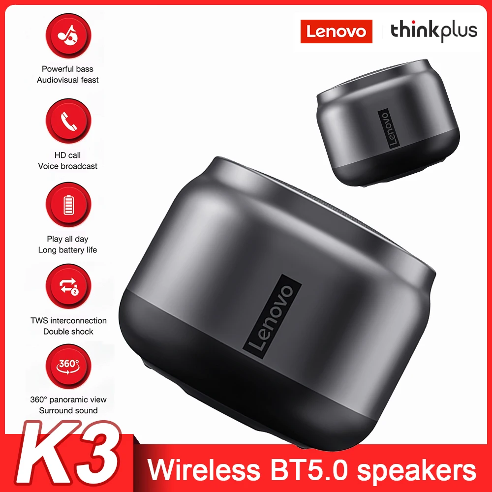 100% Original Lenovo K3 Portable Hifi Bluetooth Wireless Speaker Waterproof USB Outdoor Loudspeaker Music Surround Bass Box Mic
100% Original Lenovo K3 Portable Hifi Bluetooth Wireless Speaker Waterproof USB Outdoor Loudspeaker Music Surround Bass Box Mic