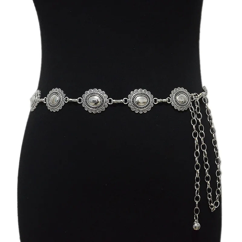 Женский ремень с металлической цепочкой в стиле ретро
Женский ремень с металлической цепочкой в стиле ретро