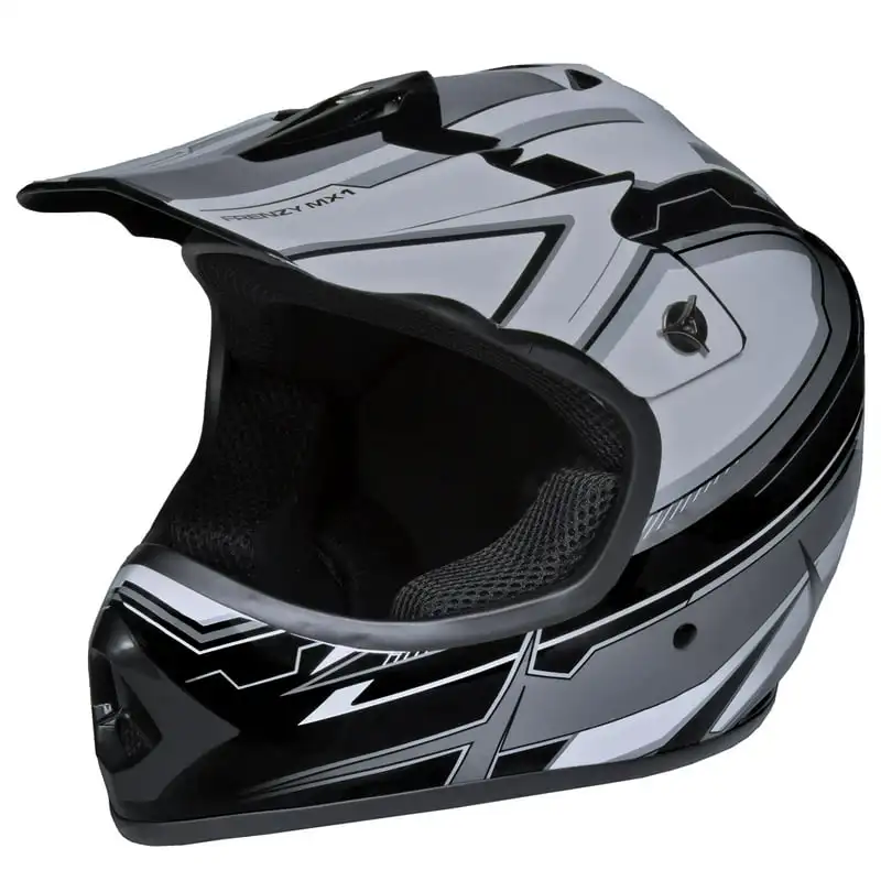 

Внедорожный шлем Frenzy MX ATV DOT Approved, черный/серый, Молодежные большие шлемы для лыжного шлема
