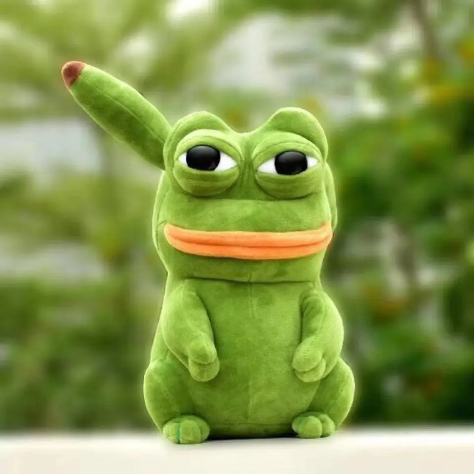 23 см покемон аниме Пикачу кавайные мягкие игрушки для детей косплей Spoof Sad Frog Pepe