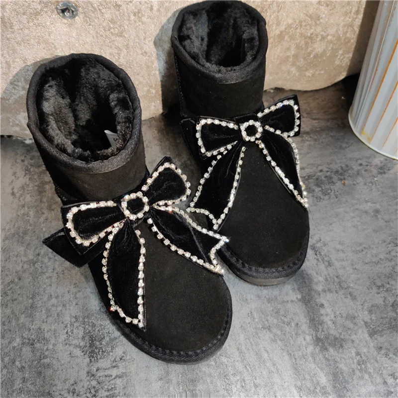 Thick-soled handcrafted winter warm boots with fleece fashion all-in-one fur boots rhine-diamond women's 35-44 
Thick-soled handcrafted winter warm boots with fleece fashion all-in-one fur boots rhine-diamond women's 35-44
