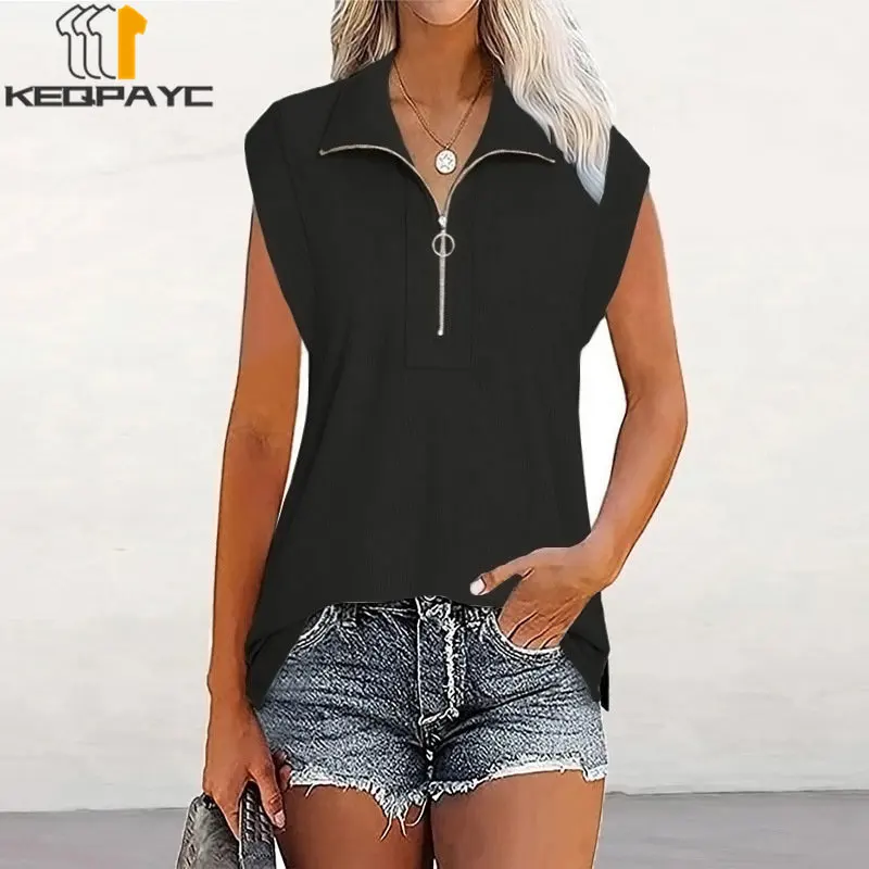 Summer Women's T-shirts New 2023 Women Fashion Zipper Lapel Solid Short Sleeve T-Shirt Ladies Casual Loose Tops Tees
Summer Women's T-shirts New 2023 Women Fashion Zipper Lapel Solid Short Sleeve T-Shirt Ladies Casual Loose Tops Tees