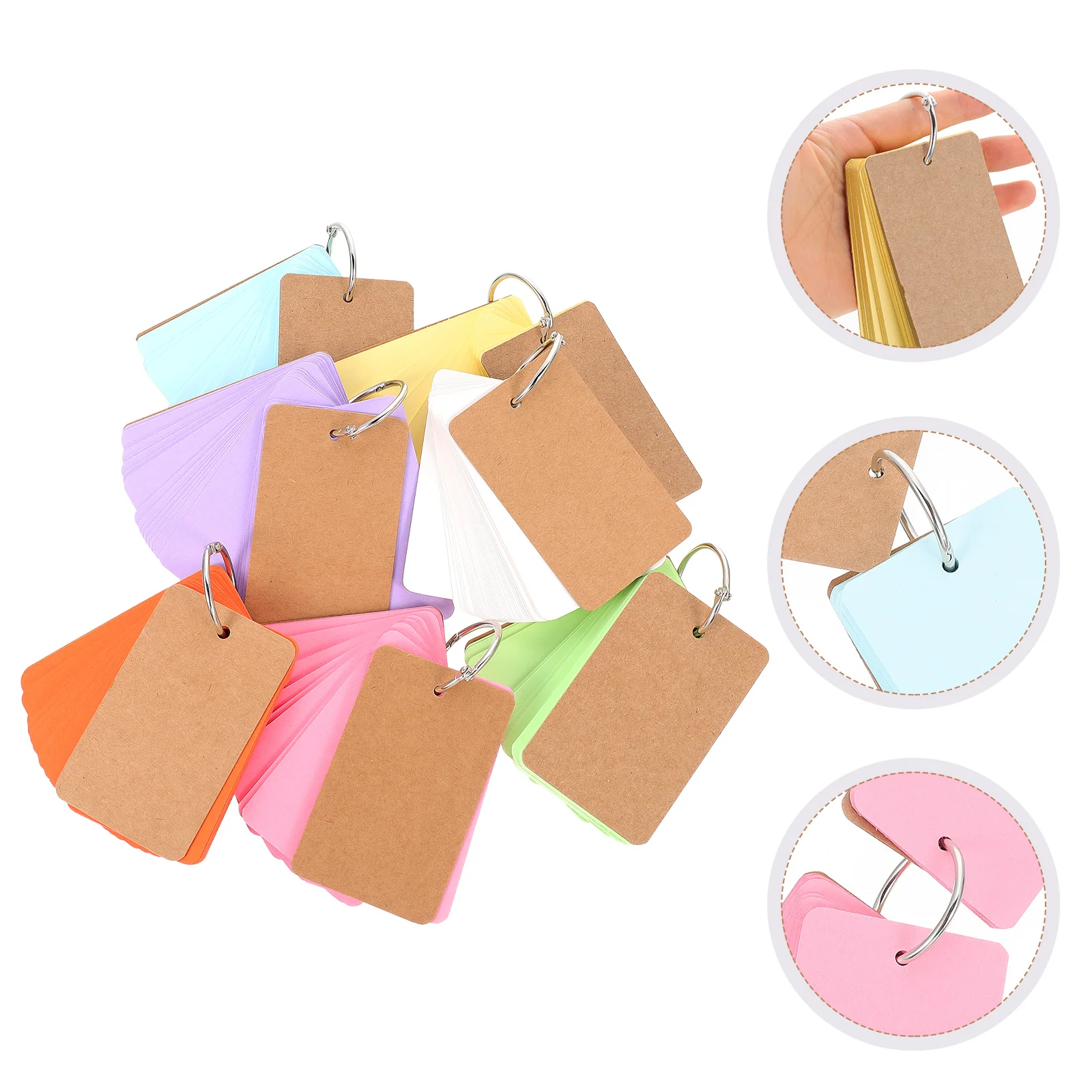 7 Sets Flashcard With Binder Ring Hand Painting Cards Blank Flash Cards Loose-leaf Note Pads for Gift Teacher Students
7 Sets Flashcard With Binder Ring Hand Painting Cards Blank Flash Cards Loose-leaf Note Pads for Gift Teacher Students
