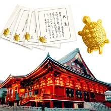 1/5/10Pcs Lucky Golden Money Turtle Japanese Sensoji Temple Fortune Golden Tortoise Attraction of Wealth Protection Good Health