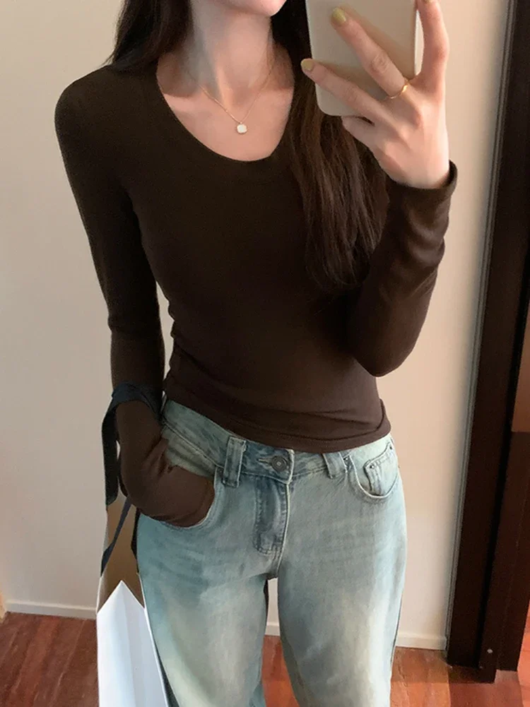 2023 Autumn Long Sleeve Sexy T Shirt for Women Slim O Neck Basic Tees Korean Fashion Tops Female Pullover Tshirt Roupas Feminina
2023 Autumn Long Sleeve Sexy T Shirt for Women Slim O Neck Basic Tees Korean Fashion Tops Female Pullover Tshirt Roupas Feminina