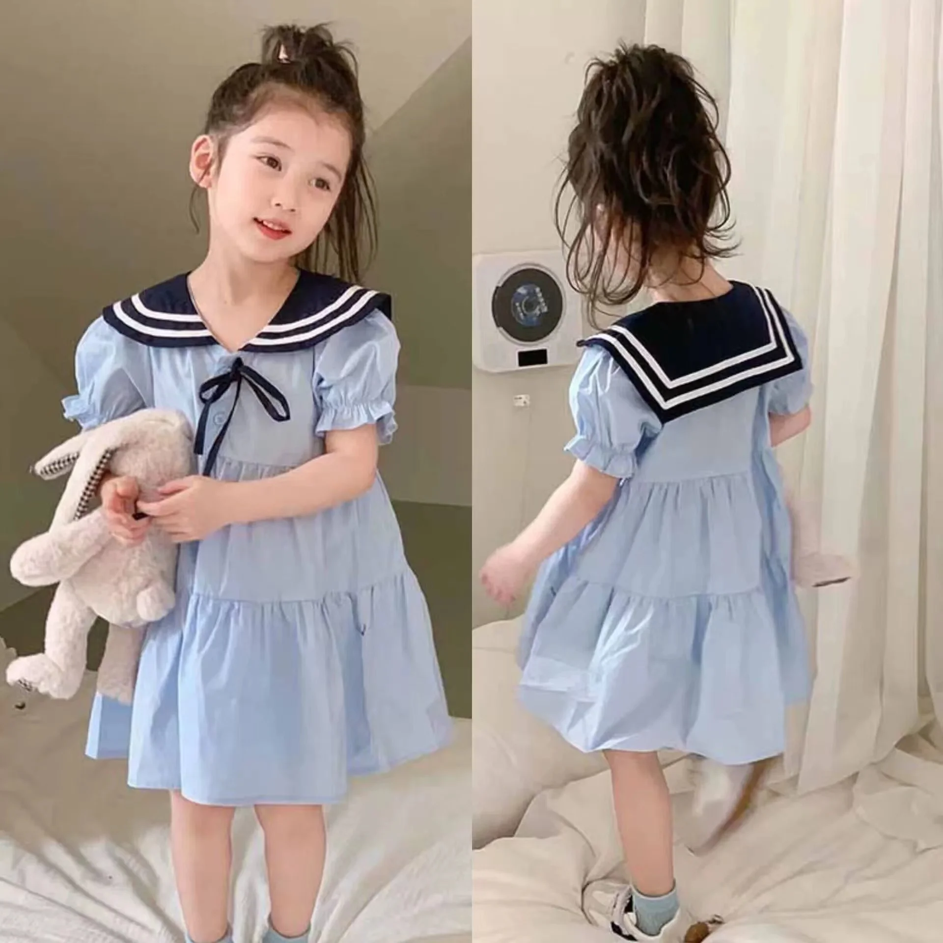 Girls' Dresses Summer New Preppy Style Navy Collar Princess Dress Children'S Short-Sleeved Dresses
Girls' Dresses Summer New Preppy Style Navy Collar Princess Dress Children'S Short-Sleeved Dresses
