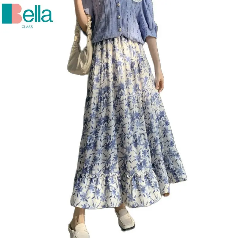 Chiffon Floral Long Skirt Summer A-line Large Swing Cakee Elegant Printed Chiffon Long Skirt Pink Blue Gray
Chiffon Floral Long Skirt Summer A-line Large Swing Cakee Elegant Printed Chiffon Long Skirt Pink Blue Gray