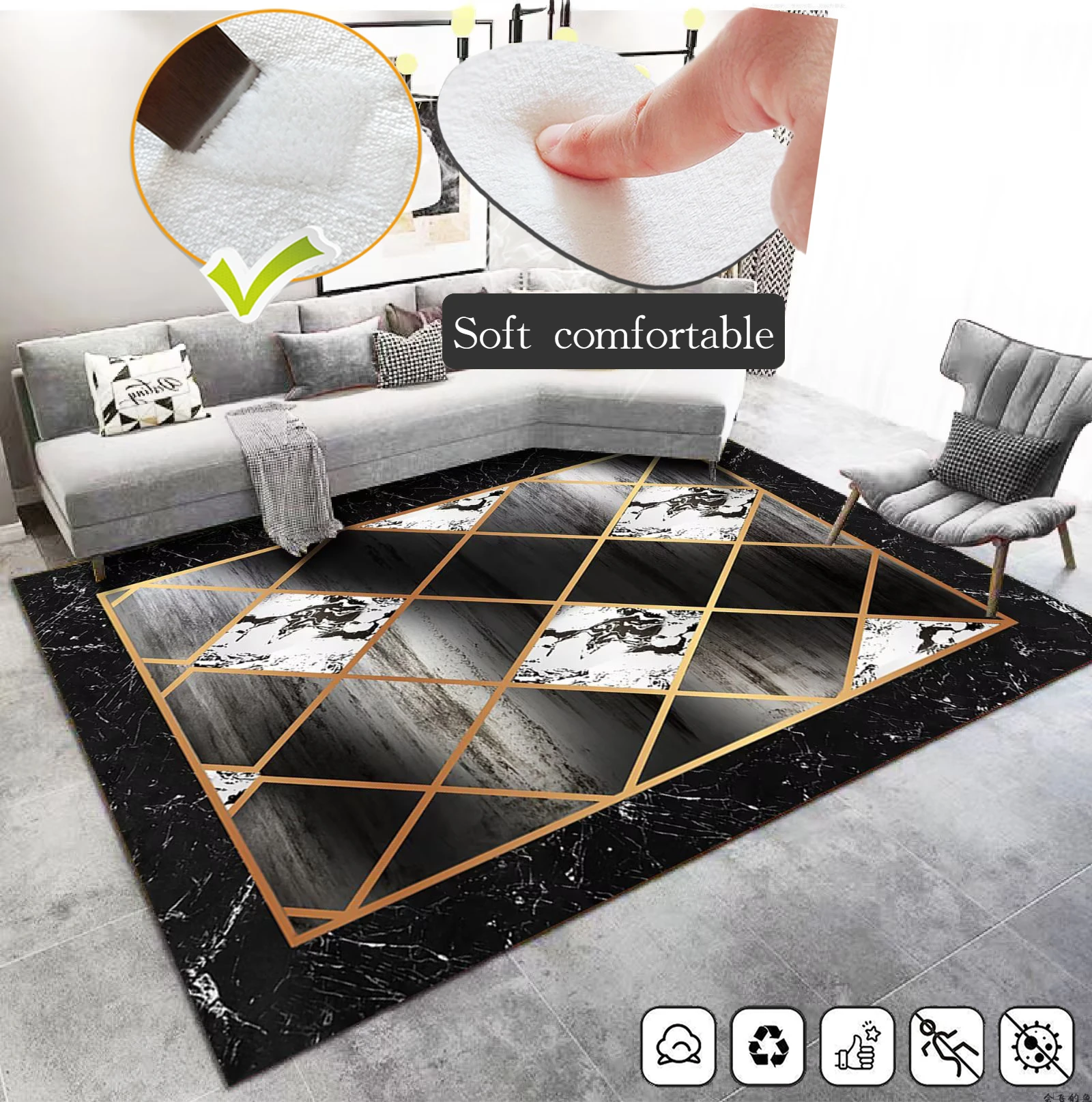 Carpets for Living Room Luxury Decoration Sofa Chair Area Rug Large Size Hall Carpet Bedroom Decor Bedside Floor Mat Washable
Carpets for Living Room Luxury Decoration Sofa Chair Area Rug Large Size Hall Carpet Bedroom Decor Bedside Floor Mat Washable