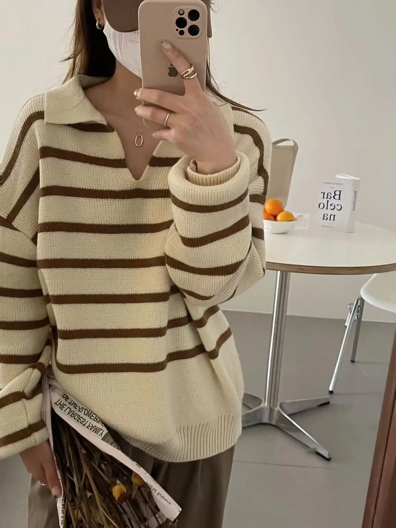 Women Striped Knit Sweater Pullovers Long Sleeve Loose Knitted Tops 2022 Autumn V Neck Female Baggy Sweaters
Women Striped Knit Sweater Pullovers Long Sleeve Loose Knitted Tops 2022 Autumn V Neck Female Baggy Sweaters