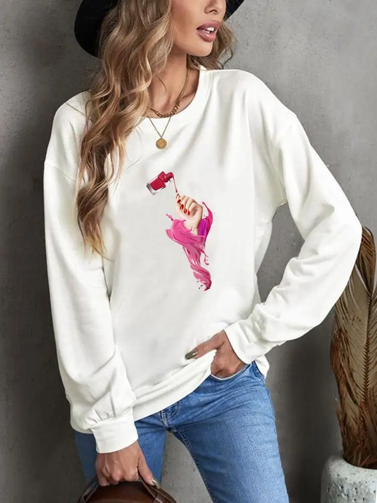 Cartoon Watercolor Nail Art Trend Print Fashion Women Casual Sweatshirts Wear Clothing Autumn Spring Graphic Clothes Pullovers
Cartoon Watercolor Nail Art Trend Print Fashion Women Casual Sweatshirts Wear Clothing Autumn Spring Graphic Clothes Pullovers