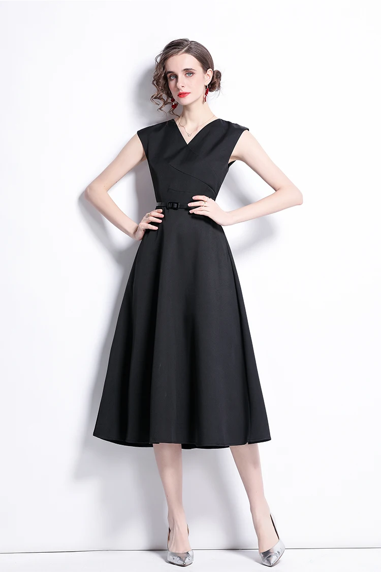 Banulin Runway Black Midi Party Dress 2022 Spring Summer Women Elegant Ruched V Neck Sleeveless OL Work Wear Office Lady Dress
Banulin Runway Black Midi Party Dress 2022 Spring Summer Women Elegant Ruched V Neck Sleeveless OL Work Wear Office Lady Dress