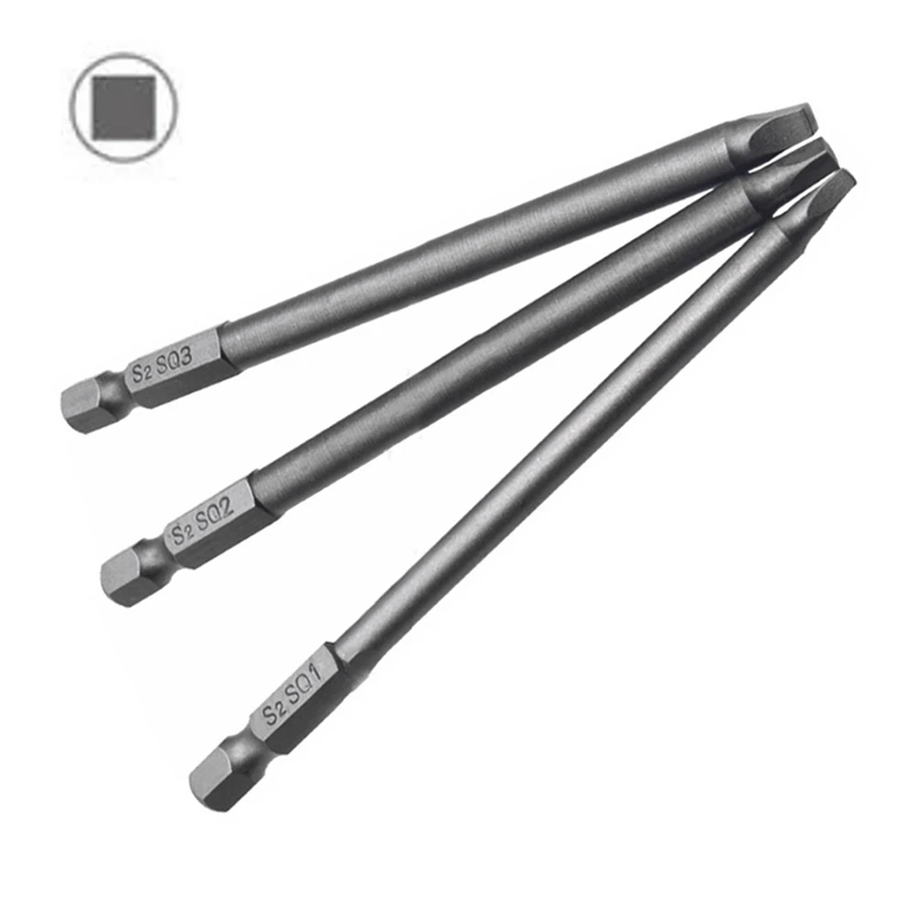 3Pcs SQ1-SQ3 Square Screwdriver Bit 100mm 1/4 Hex Shank Electric Screwdriver Head Power Tools Electrical Drill Accessories
3Pcs SQ1-SQ3 Square Screwdriver Bit 100mm 1/4 Hex Shank Electric Screwdriver Head Power Tools Electrical Drill Accessories