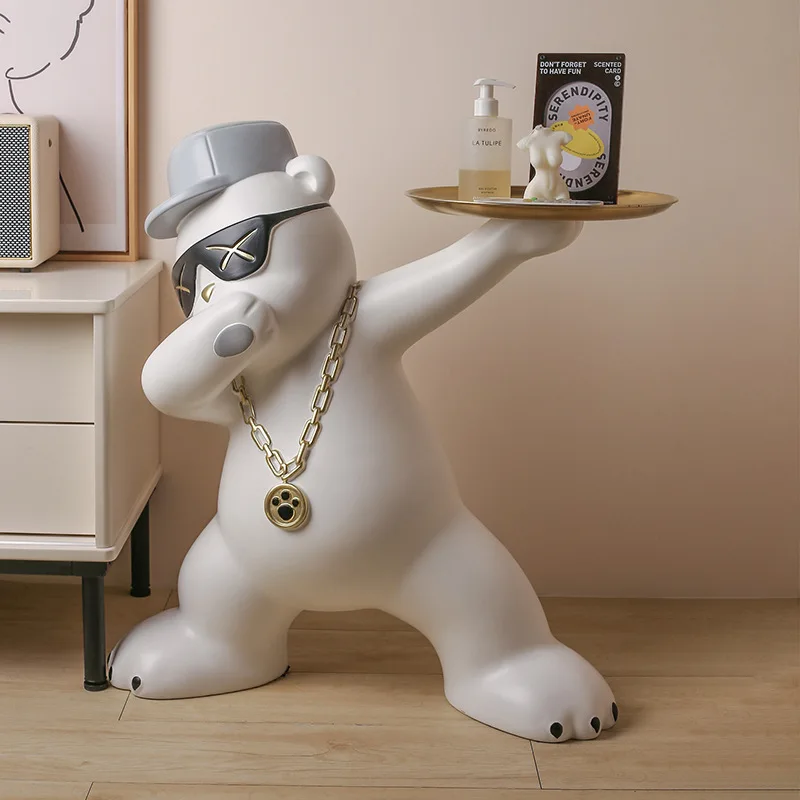 Sculpture Cartoon Sunglasses Bear Tray Coffee Table Small Furniture Sofa Side Table Design Sense Bedside Table Corner Table
Sculpture Cartoon Sunglasses Bear Tray Coffee Table Small Furniture Sofa Side Table Design Sense Bedside Table Corner Table