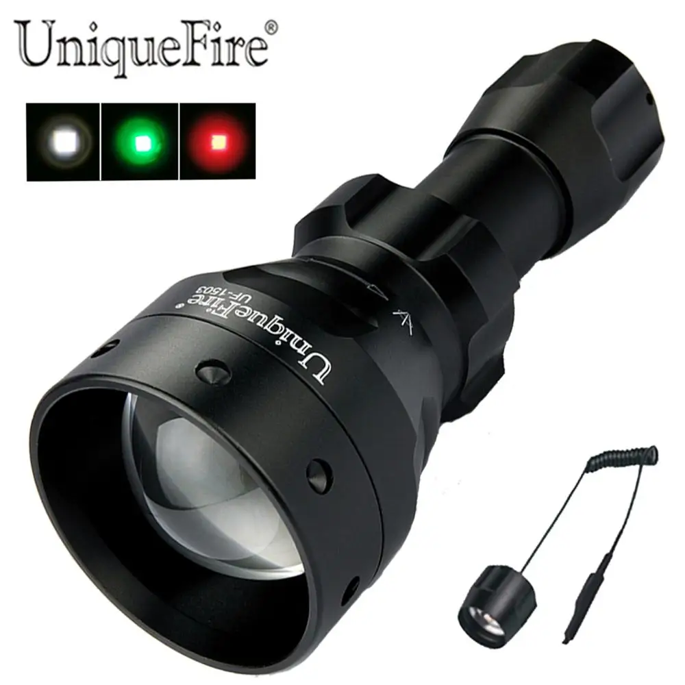 UniqueFire Flas светильник 3 режима 1503 XPE сисветильник свет 50 мм выпуклая линза