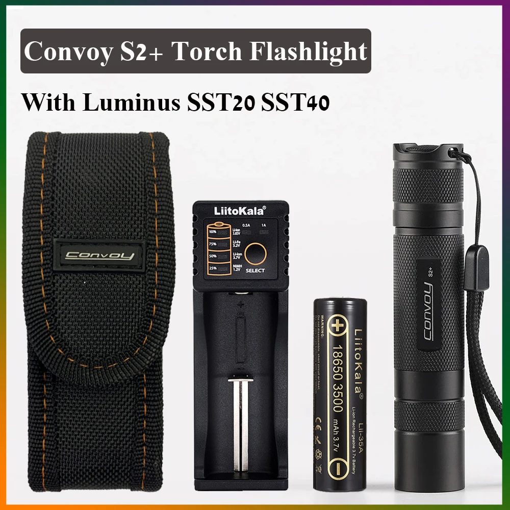 Convoy S2+ With Luminus SST20 SST40 Led Flashlight For 12Groups Modes Switch Outdoor Cycling Camping Hiking SMO Torch Flashlight
Convoy S2+ With Luminus SST20 SST40 Led Flashlight For 12Groups Modes Switch Outdoor Cycling Camping Hiking SMO Torch Flashlight