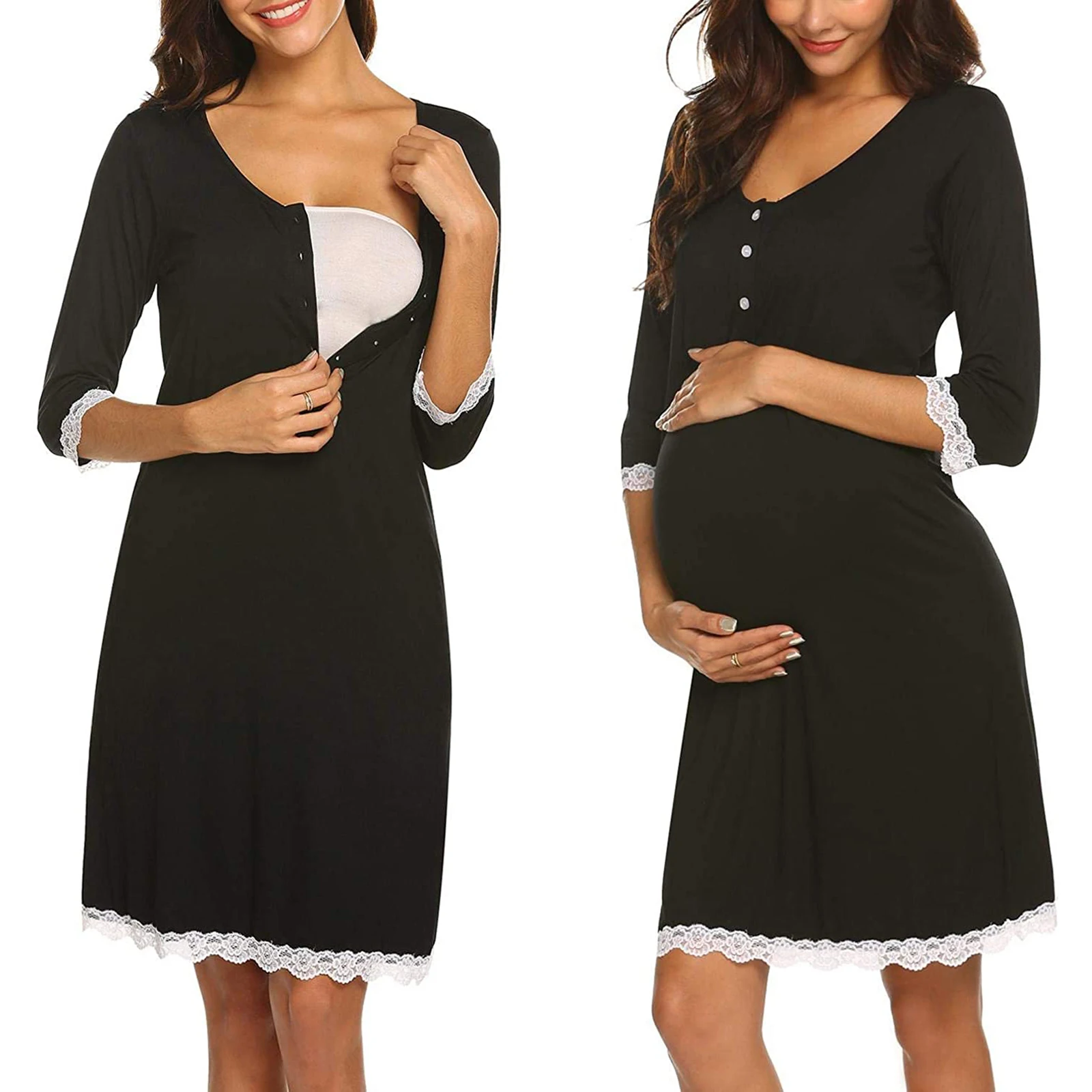 Pregnancy Pajamas Sleepwear Nursing Pregnant Women Button Lace Childbirth Nightdress Breastfeeding Nightgown Maternity Nightwear
Pregnancy Pajamas Sleepwear Nursing Pregnant Women Button Lace Childbirth Nightdress Breastfeeding Nightgown Maternity Nightwear