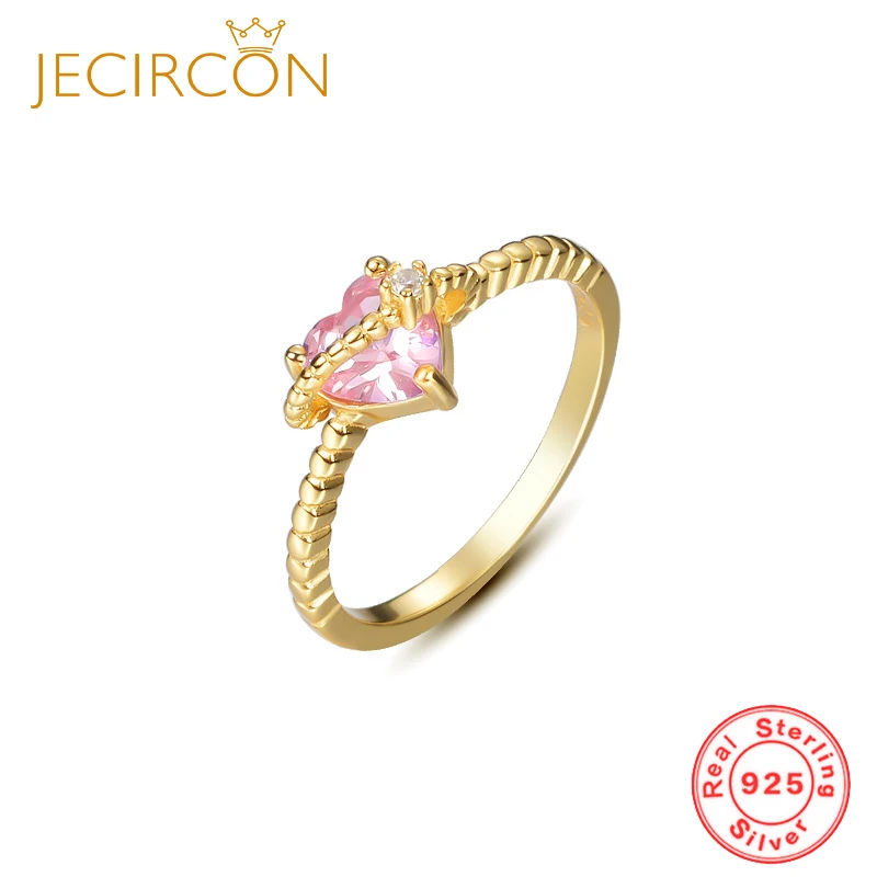 JECIRCON 925 Sterling Silver Love Ring for Women 18K Gold-plated Pink Heart Zircon Ring Light Luxury Trendy Jewelry Accessories
JECIRCON 925 Sterling Silver Love Ring for Women 18K Gold-plated Pink Heart Zircon Ring Light Luxury Trendy Jewelry Accessories
