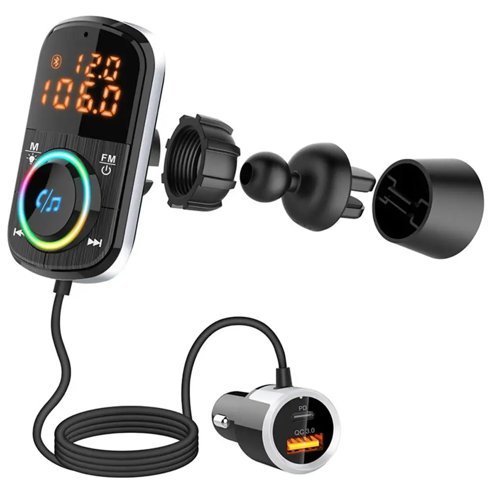 Bc71 Car Mp3 Player Bluetooth-compatible Fm Transmitter Dual-display Fast Charge PD Charger With Lights
Bc71 Car Mp3 Player Bluetooth-compatible Fm Transmitter Dual-display Fast Charge PD Charger With Lights