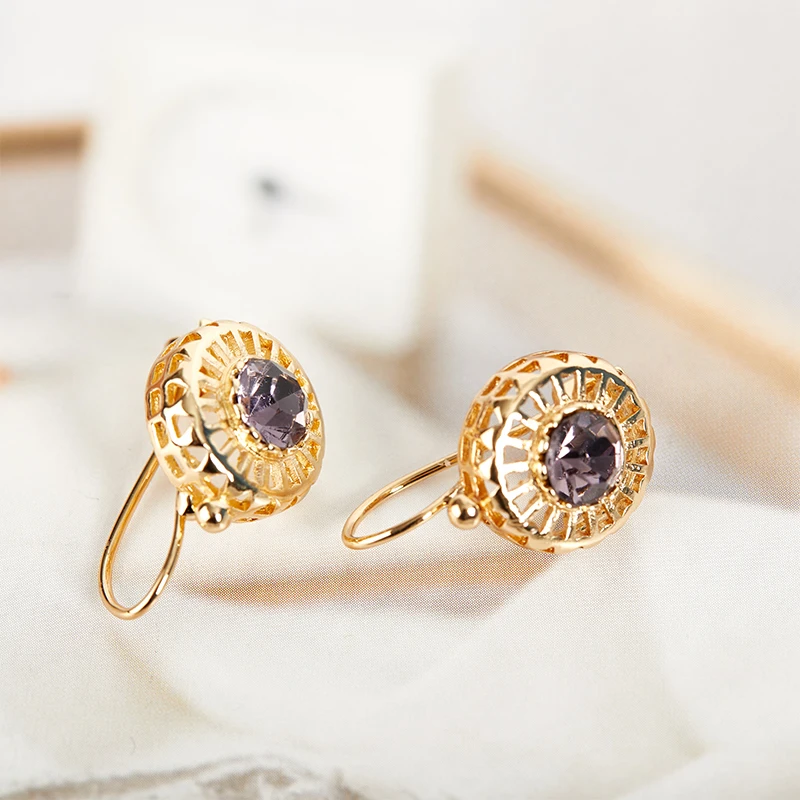 Vintage Purple Crystal Zircon Ear Earrings For Women Inlay Drop Earrings Female Wedding Jewelry Gifts
Vintage Purple Crystal Zircon Ear Earrings For Women Inlay Drop Earrings Female Wedding Jewelry Gifts