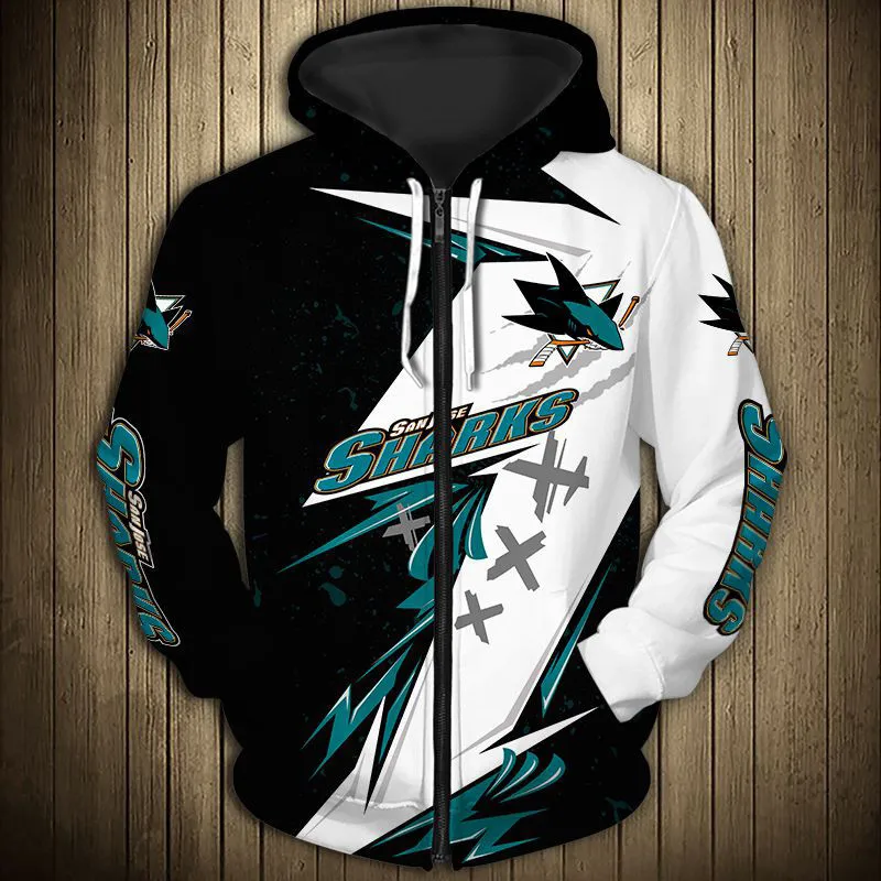 Black Blue Stitching Striped Fish Print Sweatshirt San Jose men's Casual Sharks Hoodie
Black Blue Stitching Striped Fish Print Sweatshirt San Jose men's Casual Sharks Hoodie