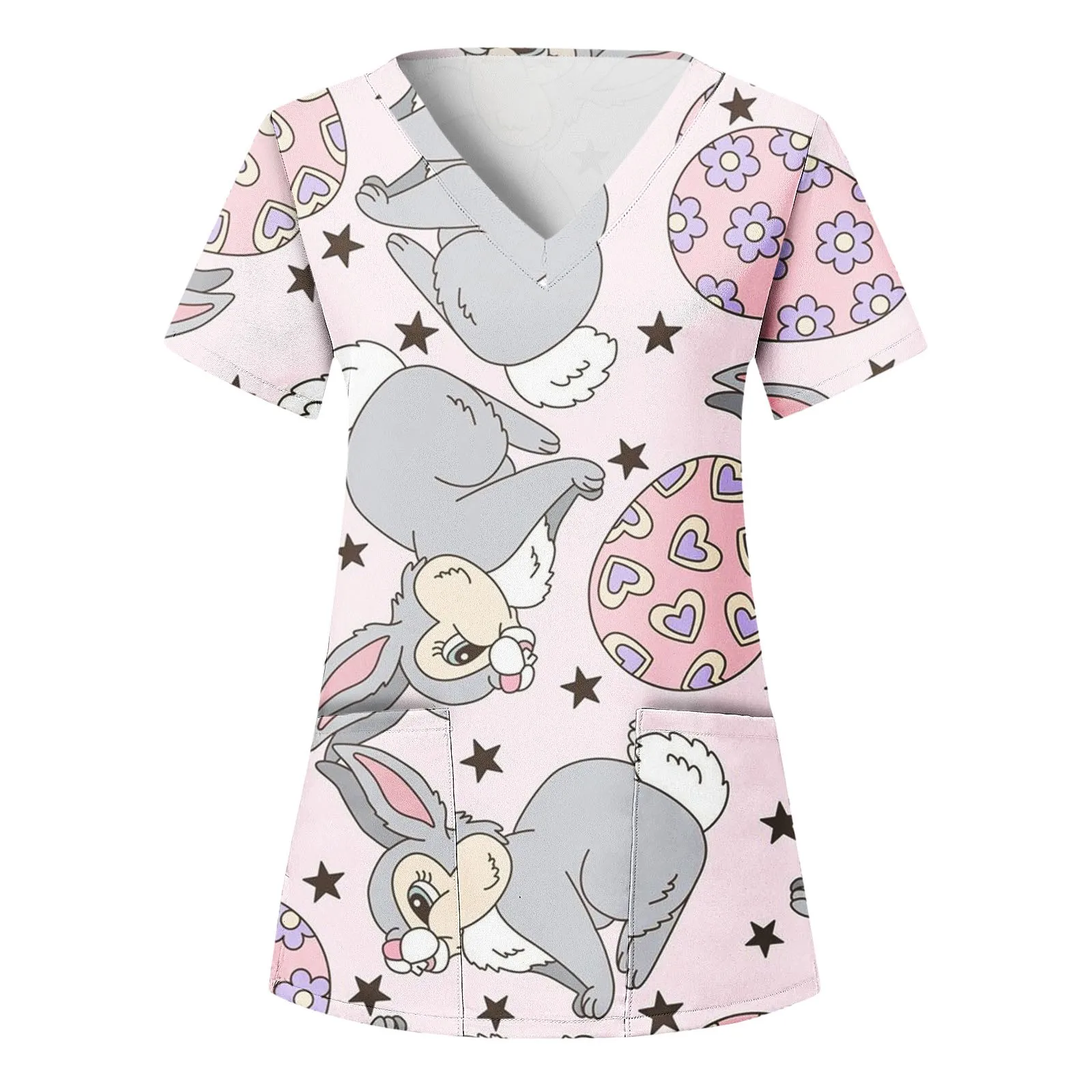 Easter Day Nurse Uniforms Women Cartoon Print Short Sleeve V Neck Working Tops With Pockets Workwear Nursing Uniformes Scrubs
Easter Day Nurse Uniforms Women Cartoon Print Short Sleeve V Neck Working Tops With Pockets Workwear Nursing Uniformes Scrubs