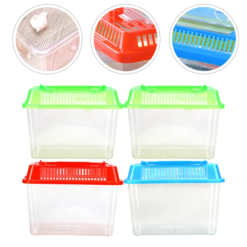 4 Pcs Mini Portable Fish Tank Betta Decorations Turtle Holder Tortoise Living Insect Box Reptile Plastic Child
4 Pcs Mini Portable Fish Tank Betta Decorations Turtle Holder Tortoise Living Insect Box Reptile Plastic Child