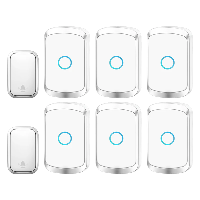 CACAZI Self-powered Waterproof Wireless Doorbell with No Battery US EU UK Plug 2 Button 6 Receiver Smart House Ringbell 220V
CACAZI Self-powered Waterproof Wireless Doorbell with No Battery US EU UK Plug 2 Button 6 Receiver Smart House Ringbell 220V