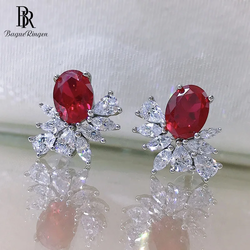 Bague Ringen 925 Sterling Silver Sapphire Ruby Stud Earrings Simple Blue Red Gemstone Wedding Anniversary Fine Jewelry Gifts
Bague Ringen 925 Sterling Silver Sapphire Ruby Stud Earrings Simple Blue Red Gemstone Wedding Anniversary Fine Jewelry Gifts