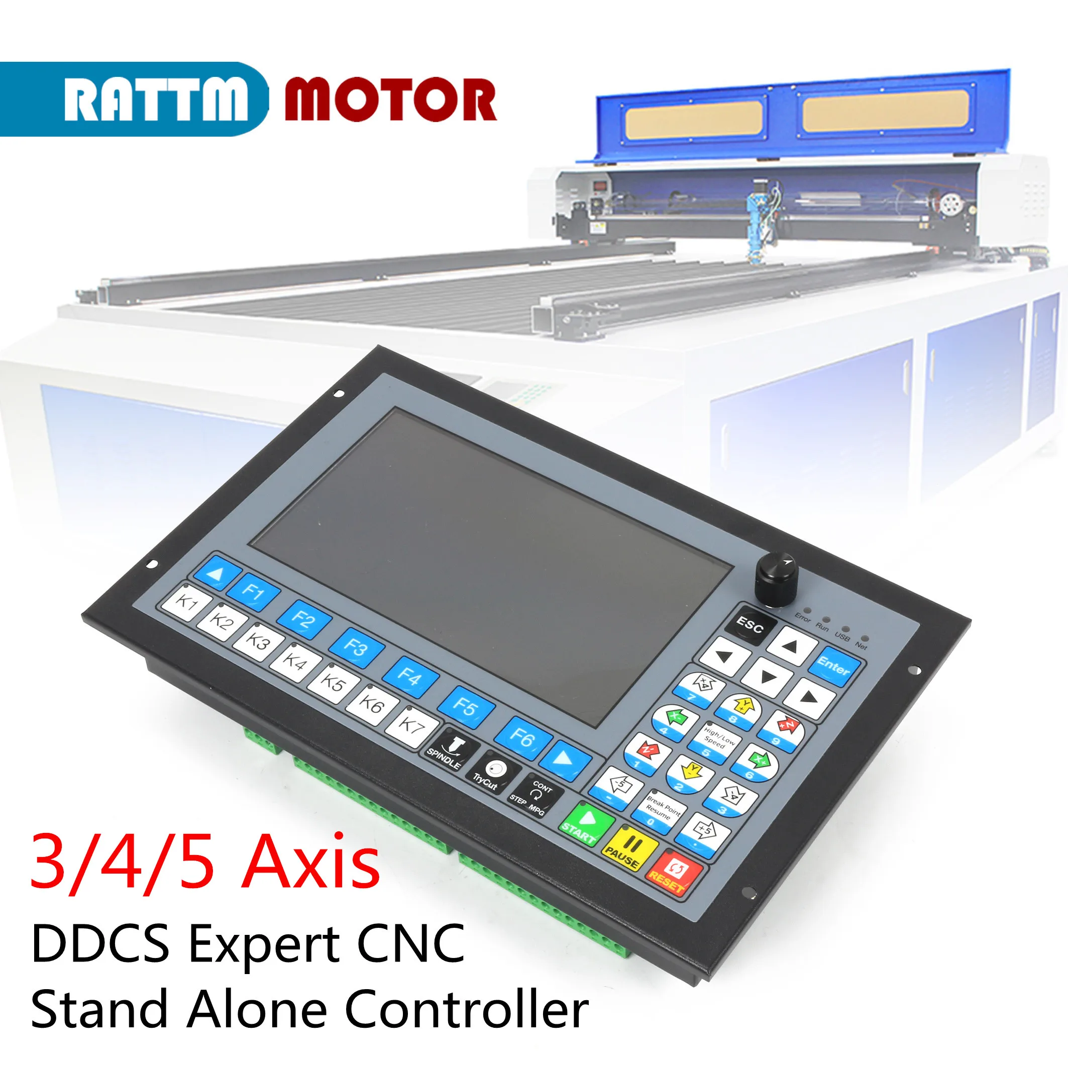 Автономный контроллер с ЧПУ и движением, 3 / 4 / 5 осей, автономный PLC, DDCS Expert и MPG Маховик, Аварийная остановка и клавиатура
Автономный контроллер с ЧПУ и движением, 3 / 4 / 5 осей, автономный PLC, DDCS Expert и MPG Маховик, Аварийная остановка и клавиатура
