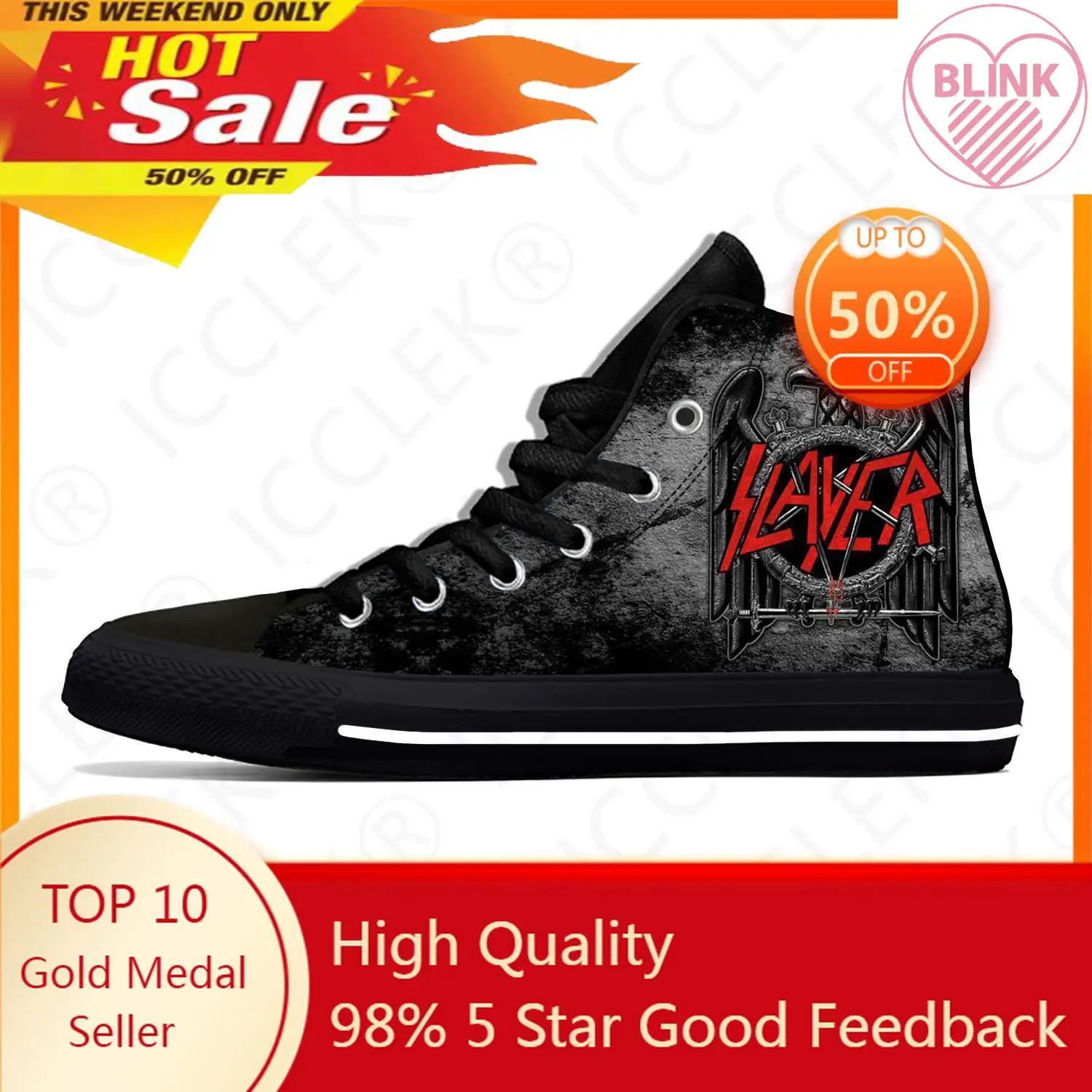 Slayer Heavy Metal Rock Band Horror Scary Fashion Casual Shoes High Top Breathable Men Women Sneakers Lightweight Board Shoes
Slayer Heavy Metal Rock Band Horror Scary Fashion Casual Shoes High Top Breathable Men Women Sneakers Lightweight Board Shoes