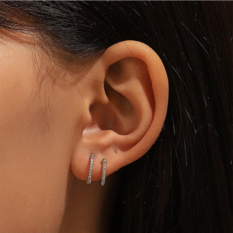 Fashion Double-Layer Round Earrings Micro-Inlaid Zircon Earrings Ear Buckles Earrings Ladies' Jewelry Accessories Wholesale
Fashion Double-Layer Round Earrings Micro-Inlaid Zircon Earrings Ear Buckles Earrings Ladies' Jewelry Accessories Wholesale