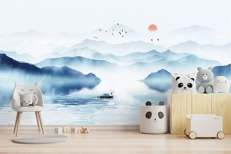 Mountains And Lake Landscape Easy Removable Wall Mural, Peaceful Sunset Views Living Room Wallpaper, Soft Colors Mountains Asian
Mountains And Lake Landscape Easy Removable Wall Mural, Peaceful Sunset Views Living Room Wallpaper, Soft Colors Mountains Asian