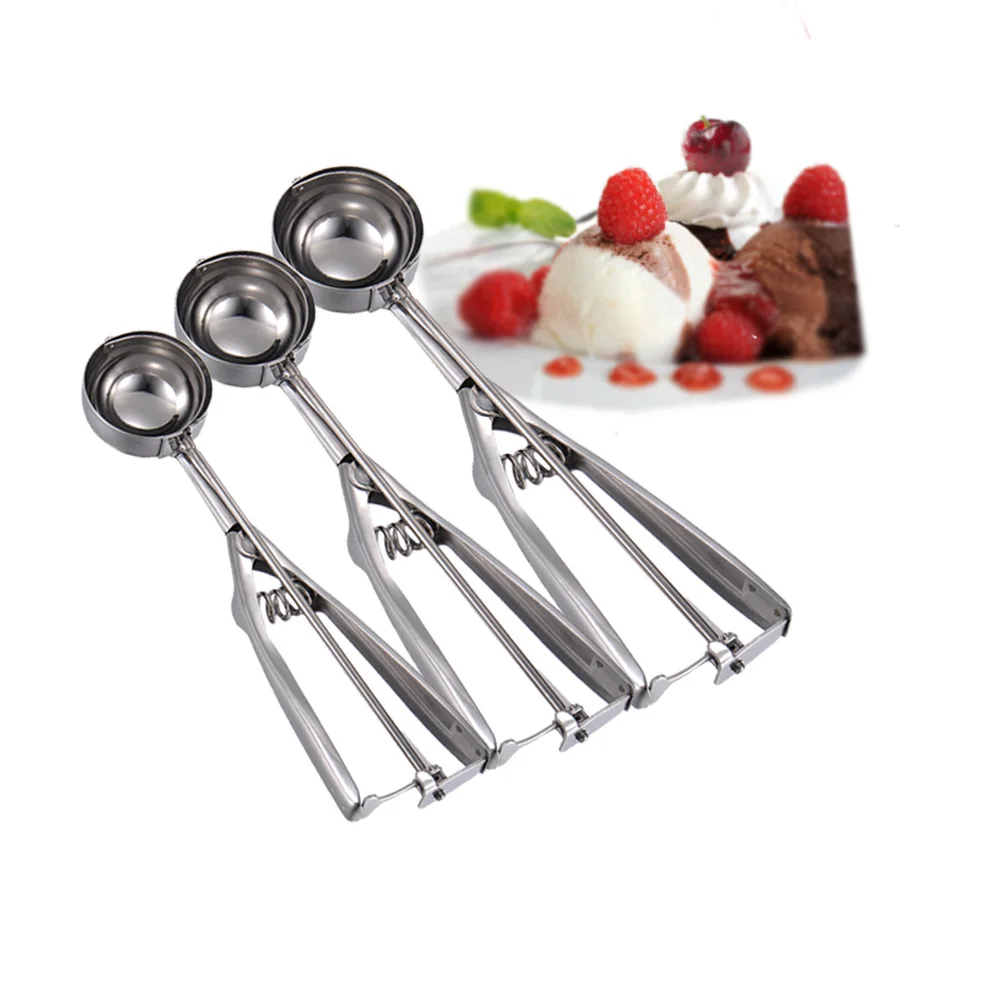 3 Size Ice Cream Scoop Trigger Metal Cookie Spoon Melon Baller Stainless Steel Dough Spoon Scooper 4+5+6CM Ice Cream Scoop
3 Size Ice Cream Scoop Trigger Metal Cookie Spoon Melon Baller Stainless Steel Dough Spoon Scooper 4+5+6CM Ice Cream Scoop