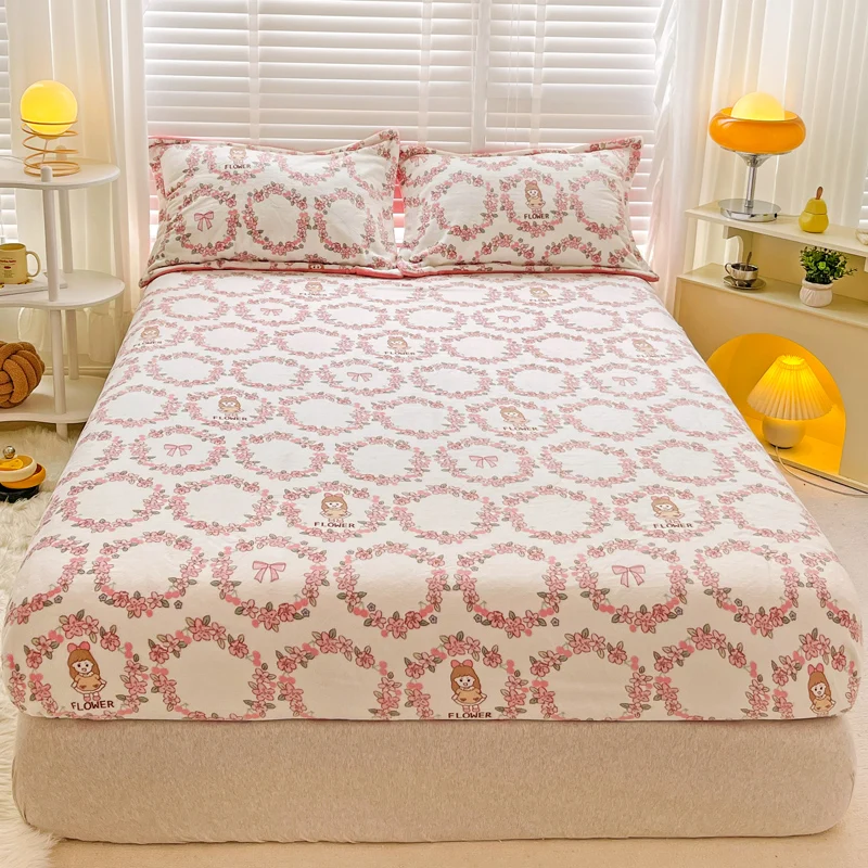 Thicken Flannel Warm Bedding Set Warm Crystal Velvet Fitted Sheet Mattress Cover Winter Cozy All-Around Elastic Home Bed Linen
Thicken Flannel Warm Bedding Set Warm Crystal Velvet Fitted Sheet Mattress Cover Winter Cozy All-Around Elastic Home Bed Linen