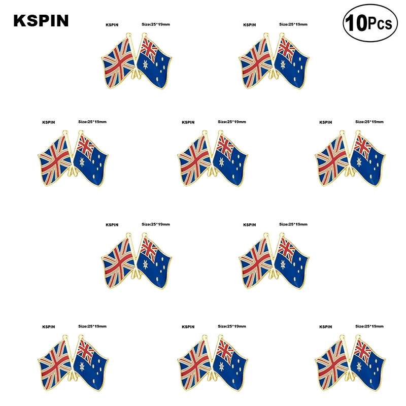 

United Kingdom & Australia Friendship Flag Lapel Pin Flag badge Brooch Pins Badges 10Pcs a Lot