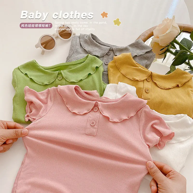 Summer Baby Girl Cool T-shirt Short-sleeved Lapel Bottoming Shirt Baby Top All-match Modal Children Clothes
Summer Baby Girl Cool T-shirt Short-sleeved Lapel Bottoming Shirt Baby Top All-match Modal Children Clothes