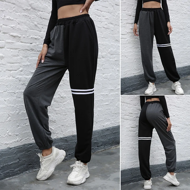 NEW-High Waist Black Patchwork Sports Harem Pants Autumn Winter Women Loose Casual Sporty Streetwear Trousers 
NEW-High Waist Black Patchwork Sports Harem Pants Autumn Winter Women Loose Casual Sporty Streetwear Trousers