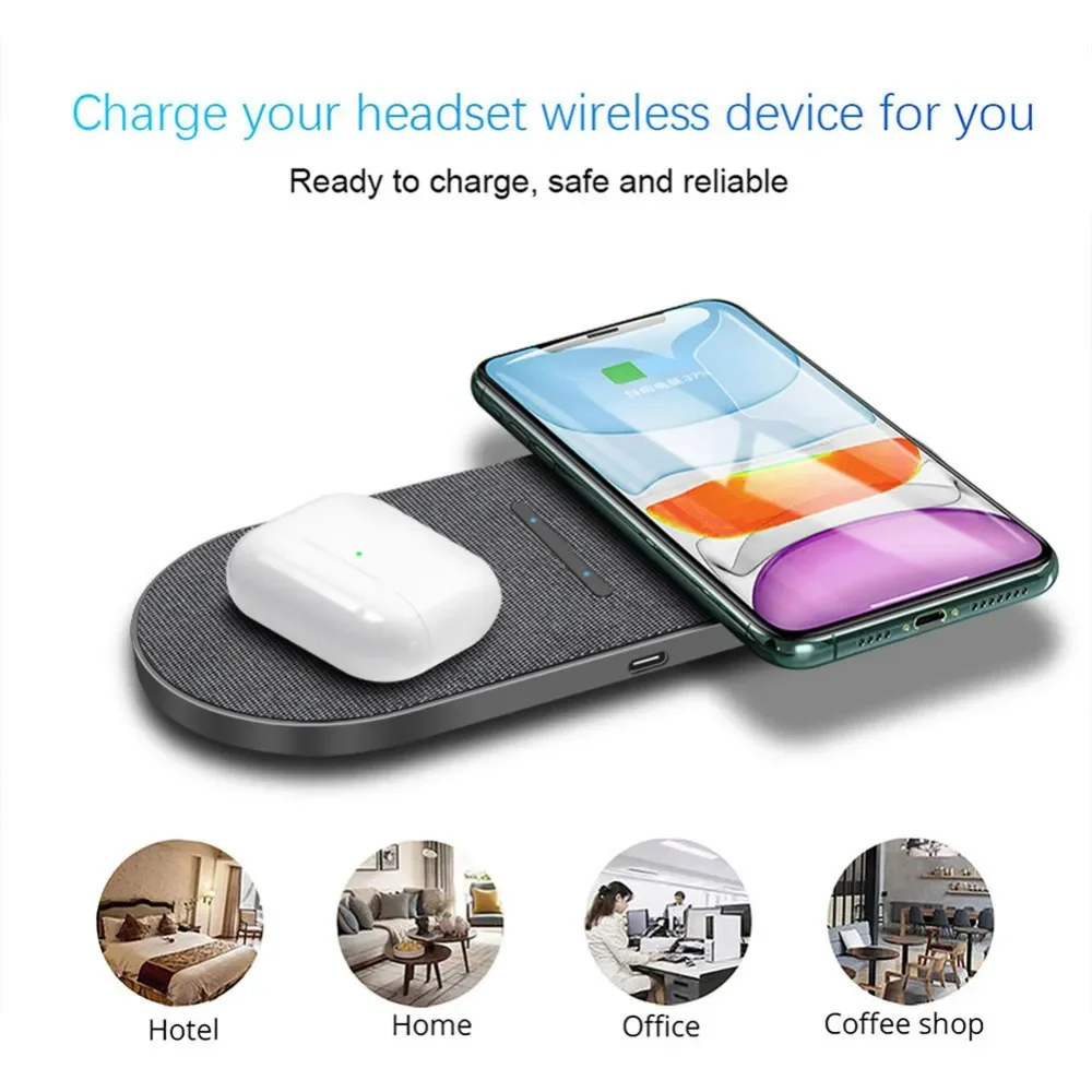 10W 2 in 1 Wireless Charger Dual Charger Charging Pad for / With 1M Type C Qi Fast Charging Stand Station
10W 2 in 1 Wireless Charger Dual Charger Charging Pad for / With 1M Type C Qi Fast Charging Stand Station
