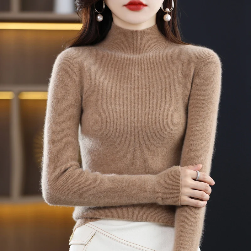 First Line Ready to Wear Autumn and Winter Half Hgh Collar 100% Pure Wool Sweater for Women
First Line Ready to Wear Autumn and Winter Half Hgh Collar 100% Pure Wool Sweater for Women