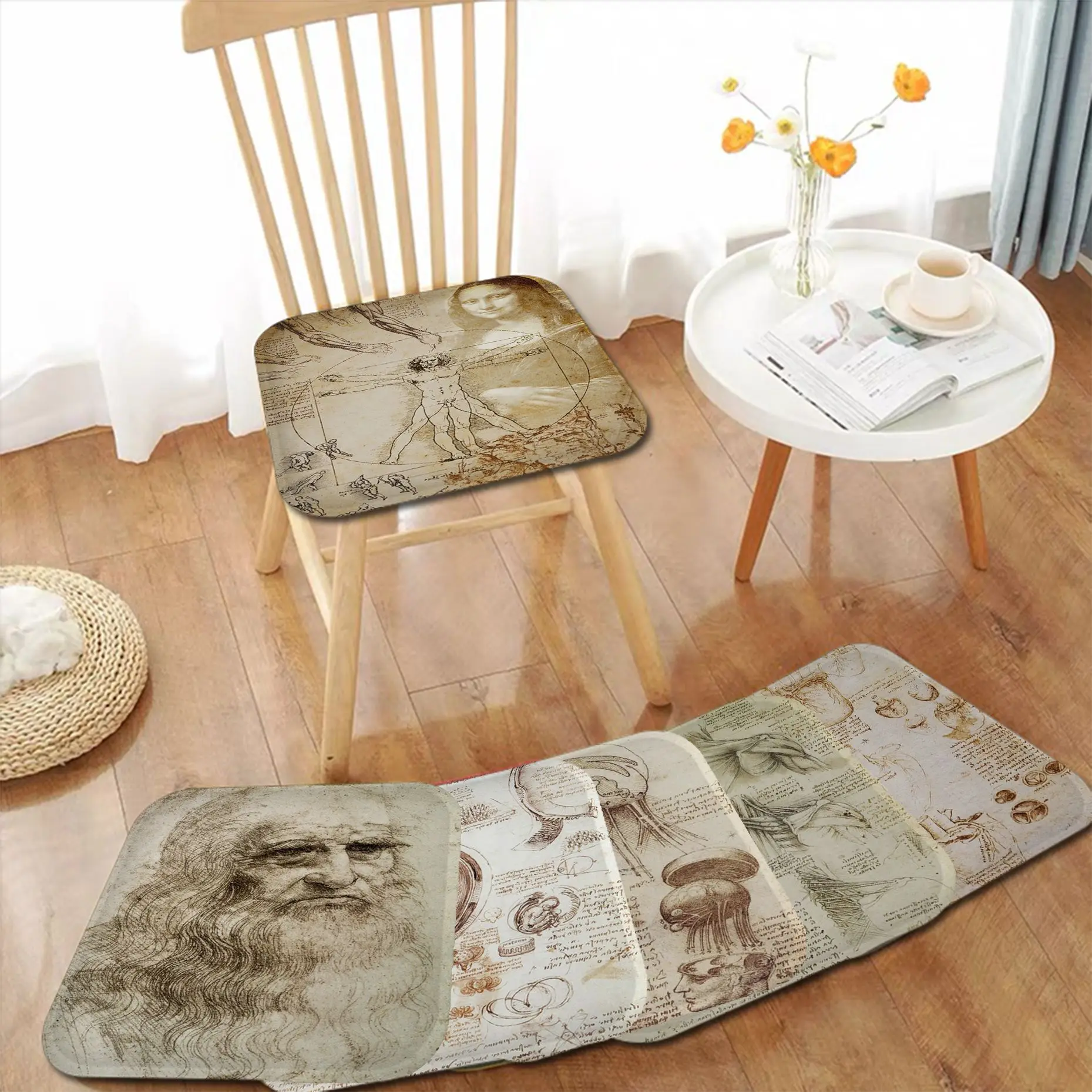 Leonardo Da Vinci Manuscript Vitruvian Man Modern Minimalist Style Sofa MatDining Room Table Chair Cushions Anti-slip Pad
Leonardo Da Vinci Manuscript Vitruvian Man Modern Minimalist Style Sofa MatDining Room Table Chair Cushions Anti-slip Pad