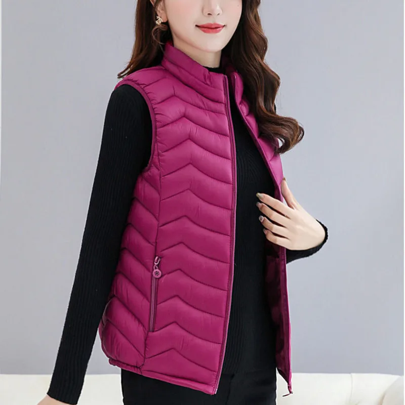 #0439 Winter Vest Coat Thin Stand Collar Sleeveless Jacket Outwerwear Short Vest Waistcoat Solid Color Warm Vest Female Zipper
#0439 Winter Vest Coat Thin Stand Collar Sleeveless Jacket Outwerwear Short Vest Waistcoat Solid Color Warm Vest Female Zipper