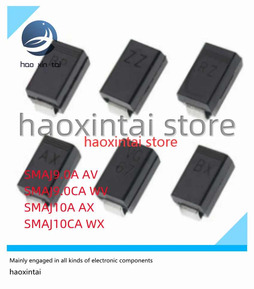 20PCS SMAJ9.0A AV SMAJ9.0CA WV SMAJ10A AX SMAJ10CA WX SMD TVS transient suppression diode SMA DO-214AC 9V 10V
20PCS SMAJ9.0A AV SMAJ9.0CA WV SMAJ10A AX SMAJ10CA WX SMD TVS transient suppression diode SMA DO-214AC 9V 10V