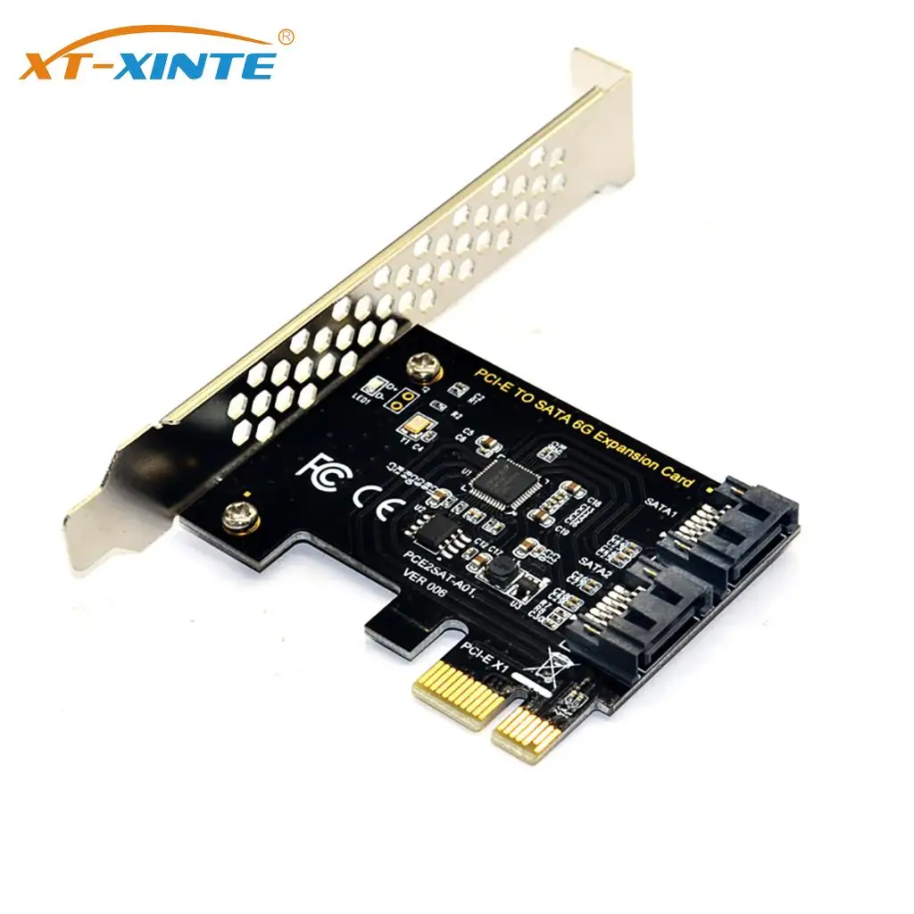 PCI-E 1x to SATA3.0 2 Port Riser 6Gbps PCIe Adapter Card PCI-E3.0 Expansion Converter Extender Board Controller Card for BTC ETH
PCI-E 1x to SATA3.0 2 Port Riser 6Gbps PCIe Adapter Card PCI-E3.0 Expansion Converter Extender Board Controller Card for BTC ETH