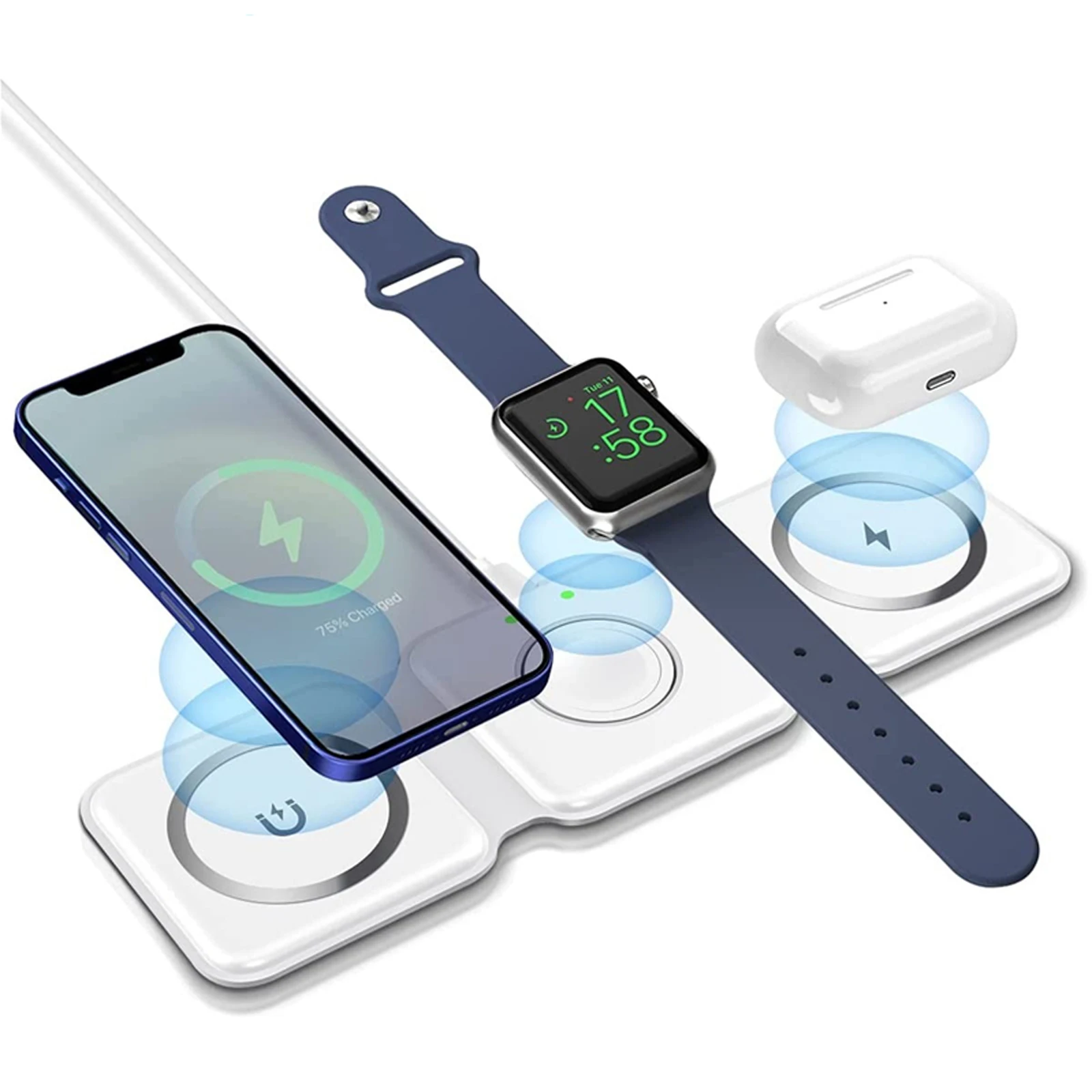 Складное Беспроводное зарядное устройство GTWIN 3 в 1 для iPhone 13/12 Pro/XS/X/8 Plus QI 15 Вт, беспроводная зарядная площадка для Airpods Pro/iWatch
Складное Беспроводное зарядное устройство GTWIN 3 в 1 для iPhone 13/12 Pro/XS/X/8 Plus QI 15 Вт, беспроводная зарядная площадка для Airpods Pro/iWatch
